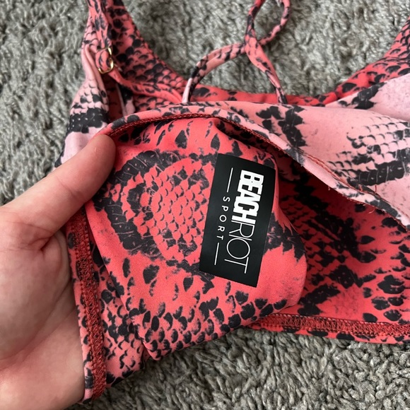 Beach Riot Sports Bra in Pink Snake - Picture 5 of 5